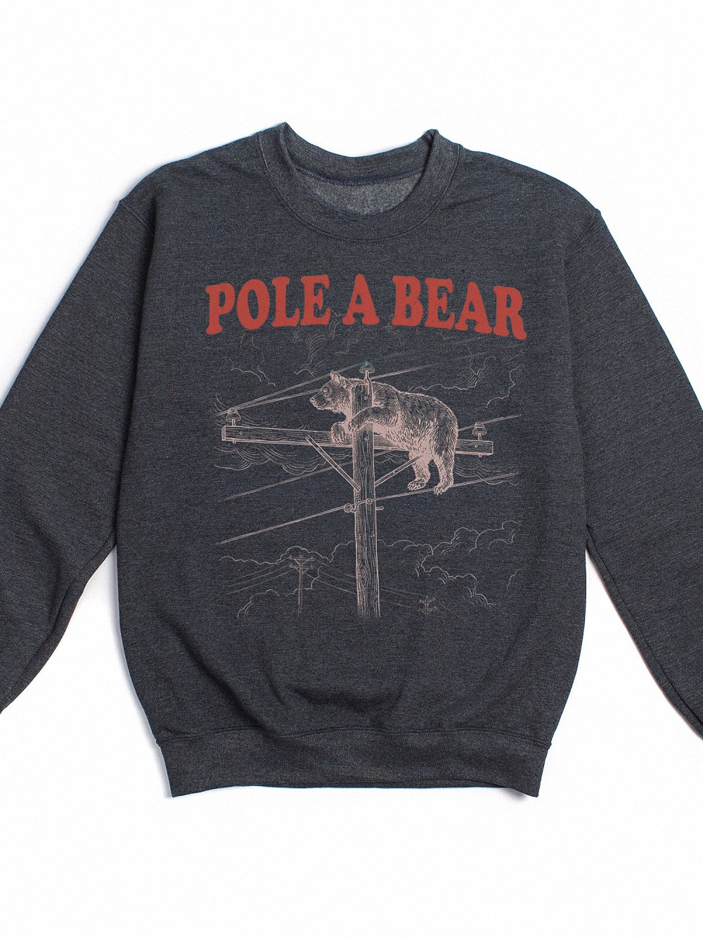 Pole A Bear Funny Vintage Graphic Tee Retro Lineman Utility Bear Pun T-Shirt