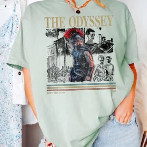 The Odyssey 2026 By The Gods Vintage Graphic Tee Greek Mythology Literature Fandom Shirt