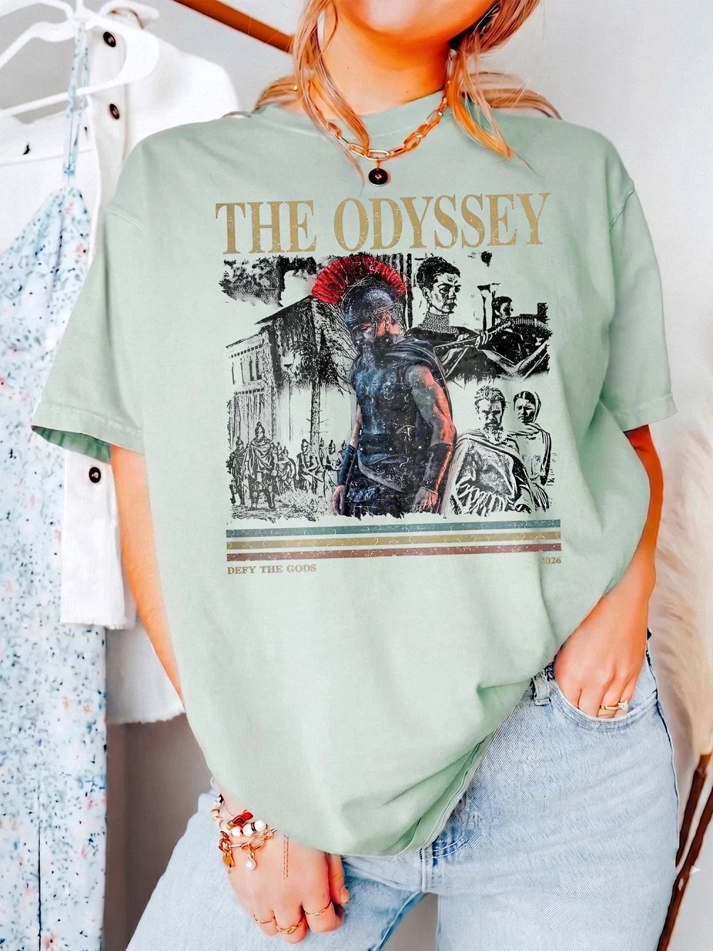 The Odyssey 2026 By The Gods Vintage Graphic Tee Greek Mythology Literature Fandom Shirt