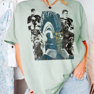 The Odyssey Greek Mythology Graphic Tee Vintage Collage Literature Shirt For Book Lovers