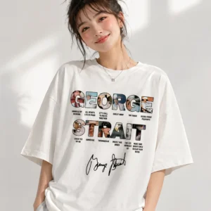 George Strait Vintage Collage Graphic Tee Country Music Concert Shirt