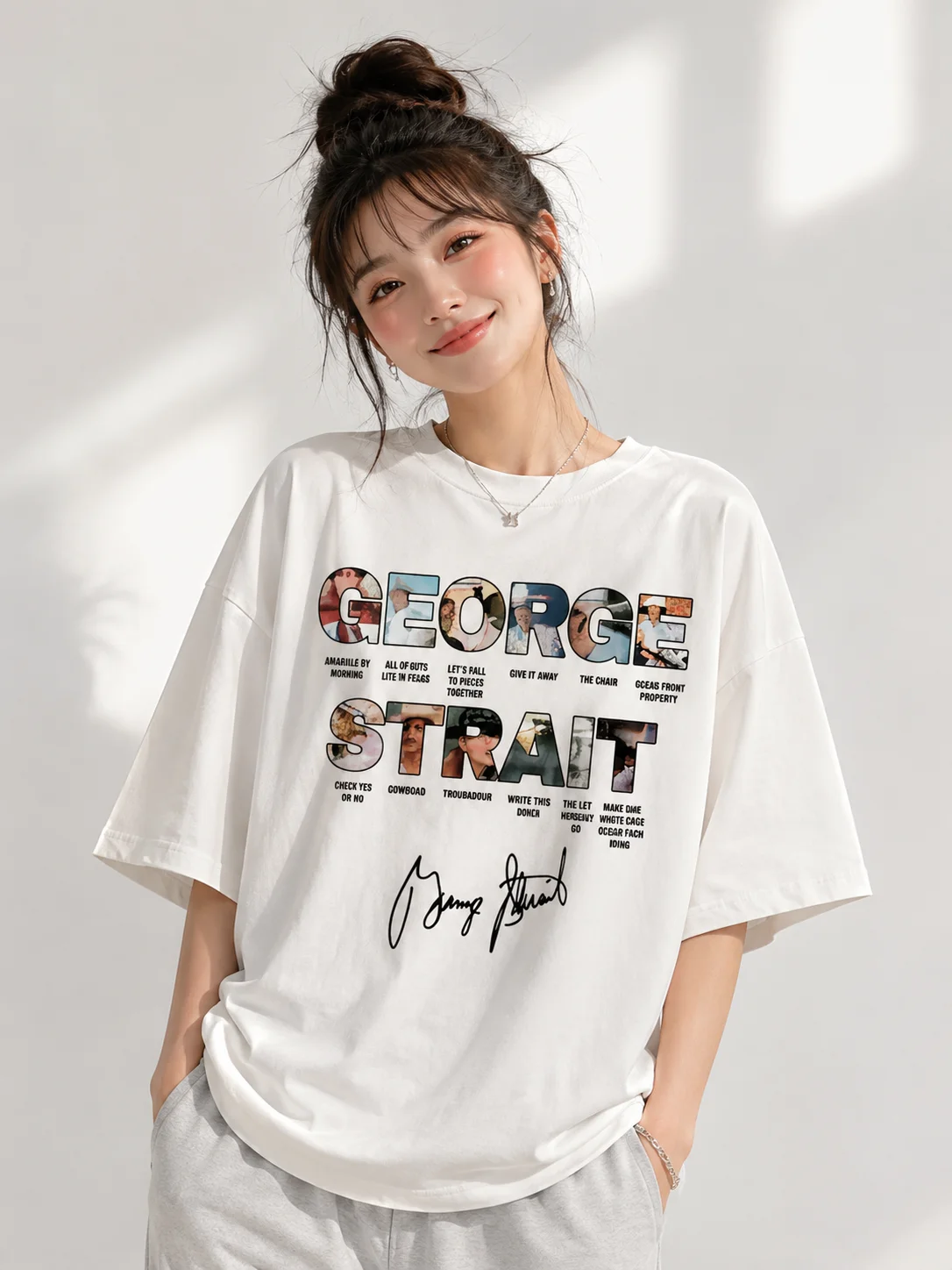 George Strait Vintage Collage Graphic Tee Country Music Concert Shirt
