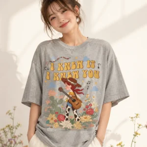 I Knew It I Knew You Jessie Cowgirl Graphic Tee Cute Floral Western Country Music Shirt