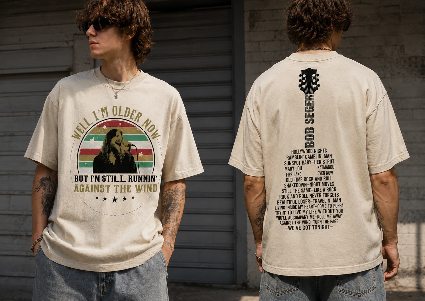 woobulk_1785416405930_0_ff6fca.webp Bob Seger Well I'm Older Now Against The Wind Vintage Graphic Tee Classic Rock Music Gift