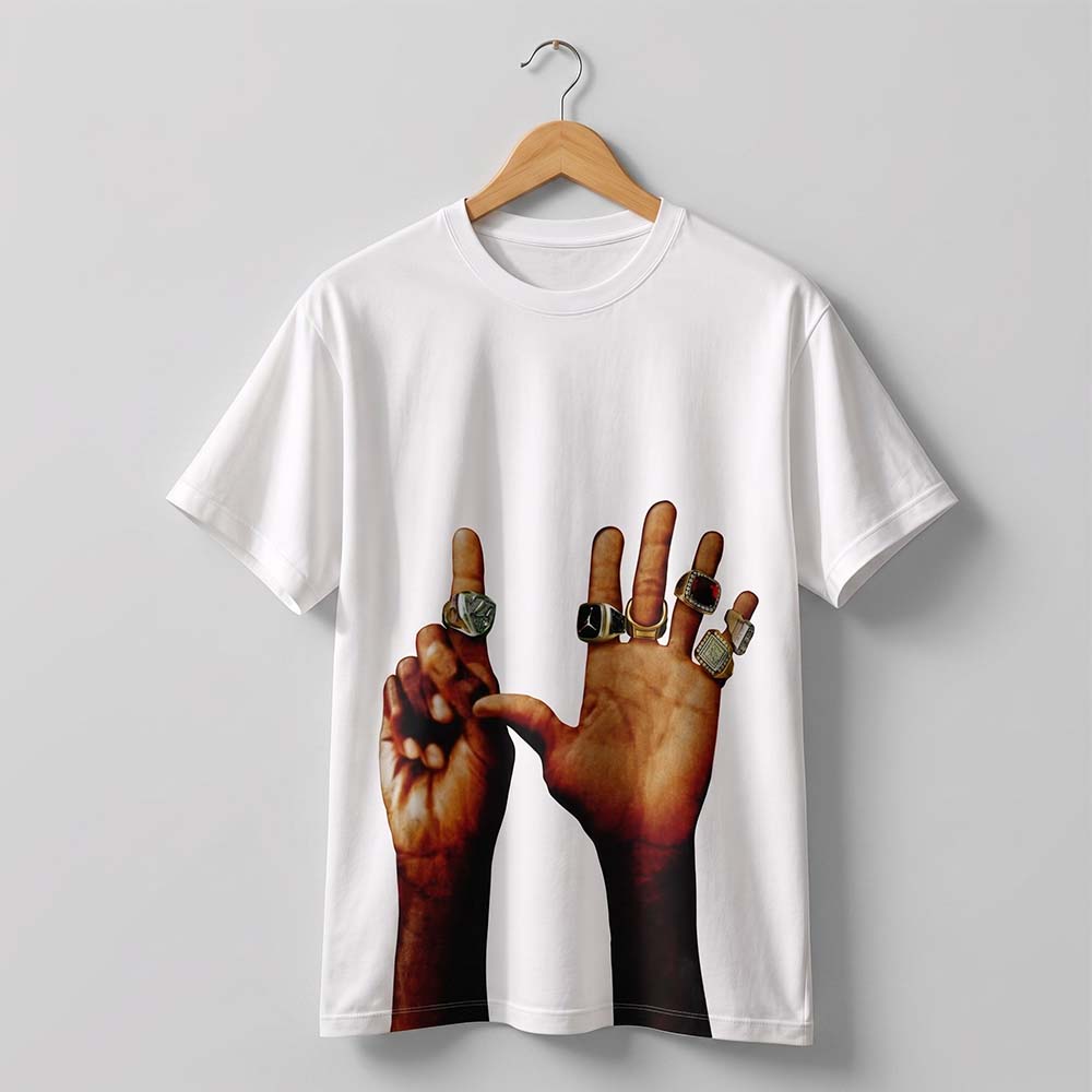 Michael Jordan Six Rings Graphic Tee Vintage Basketball Legend T-Shirt