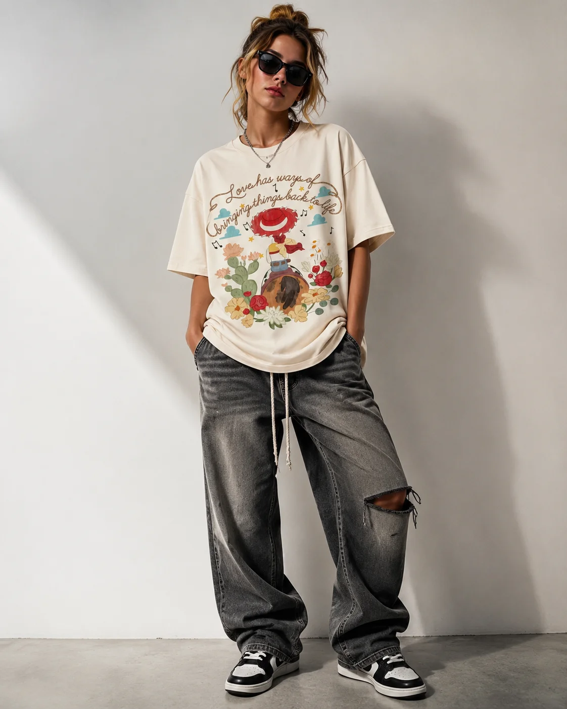 Love Has Ways of Bringing Things Back to Life Slogan Tee Whimsical Cowgirl Graphic Shirt for Women