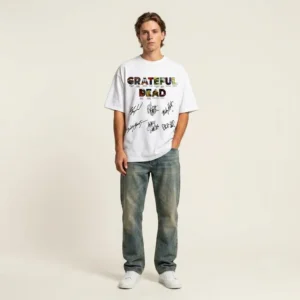 Grateful Dead Band Signatures Vintage Style Tee Classic Rock Merch