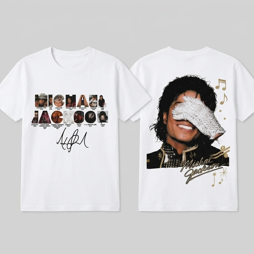 woobulk_1785469410317_0_939d5f.webp Michael Jackson Vintage Tribute T-Shirt Retro Pop Music Collage Graphic Tee