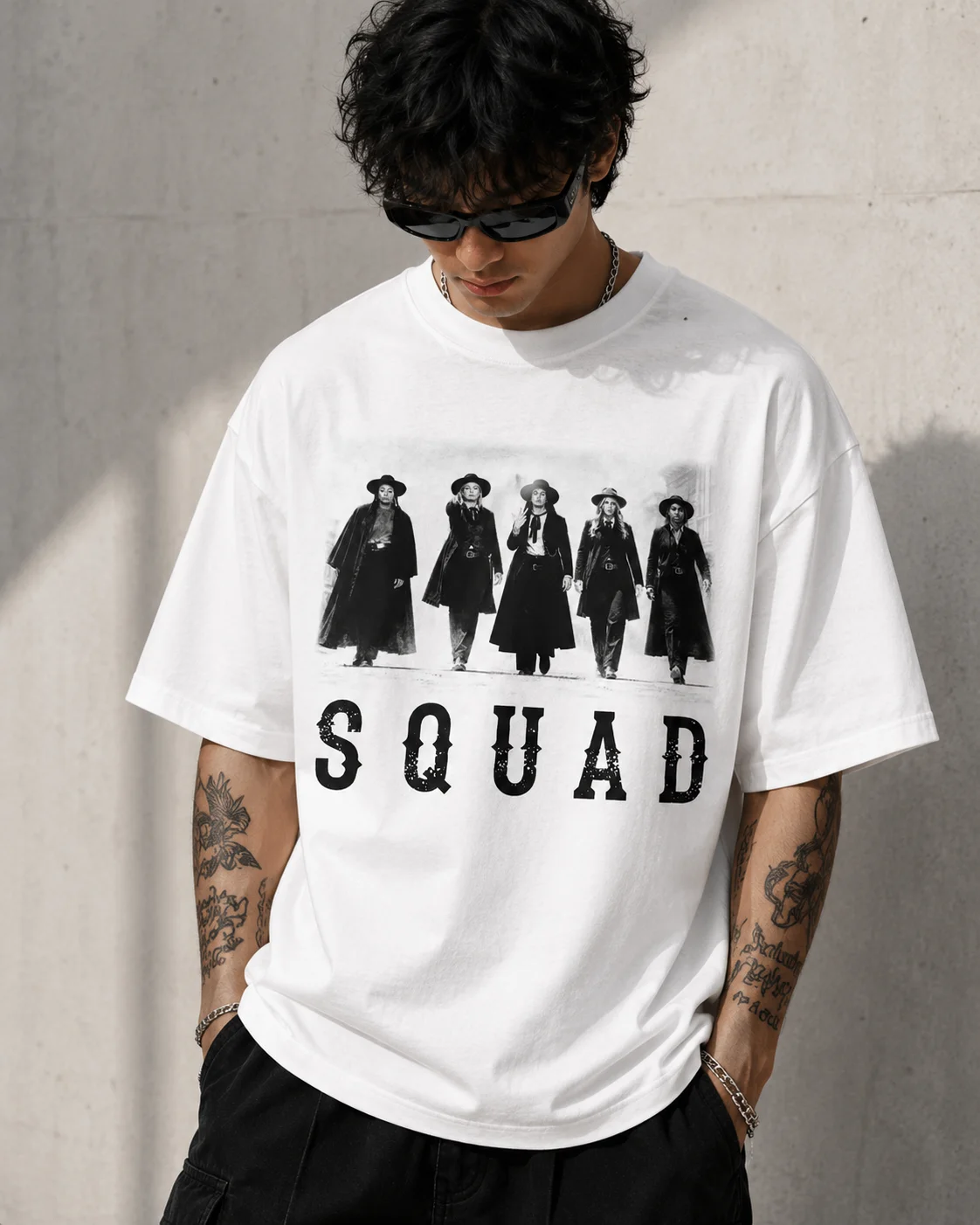 woobulk_1785470479553_0_b78df2.webp Vintage Western Squad Tee Matching Group Graphic Shirt