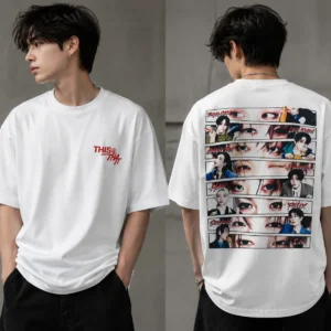 Stray Kids OT8 Member Collage Back Print Tee K-Pop Fan Merch