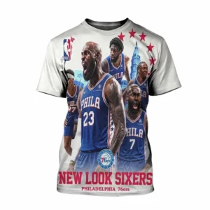 New Look Sixers Philadelphia 76ers Tee Basketball Fan Shirt