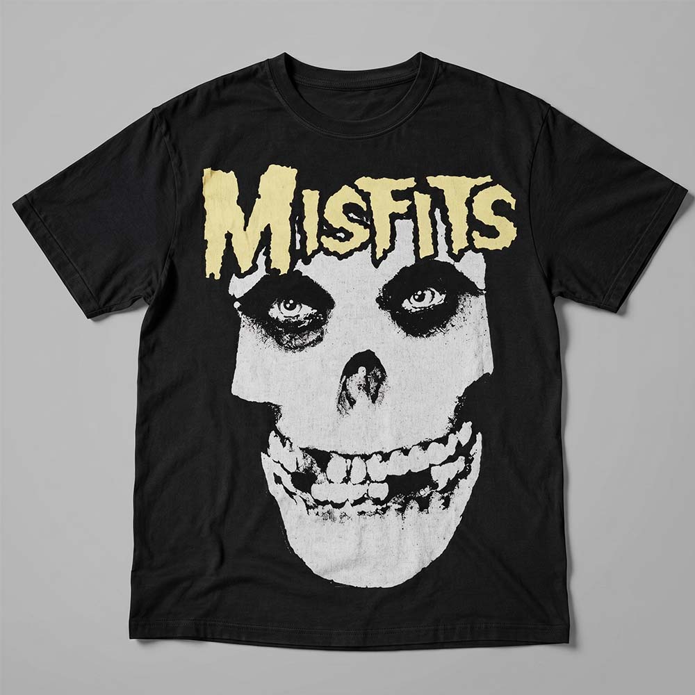 Misfits Vintage Skull Graphic Punk Rock Band Tee