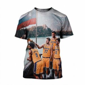 Lakers Number 9 Luka Doncic Basketball 3D Graphic Tee Custom Fan Shirt