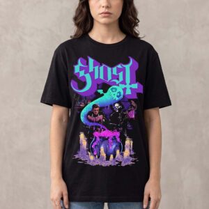 Ghost Band Occult Cauldron Graphic Tee Halloween Gift for Heavy Metal Fans