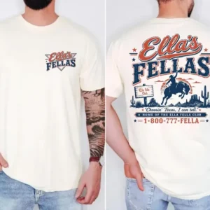 Custom Name Fellas Club Choosin' Texas Vintage Cowboy Graphic Tee