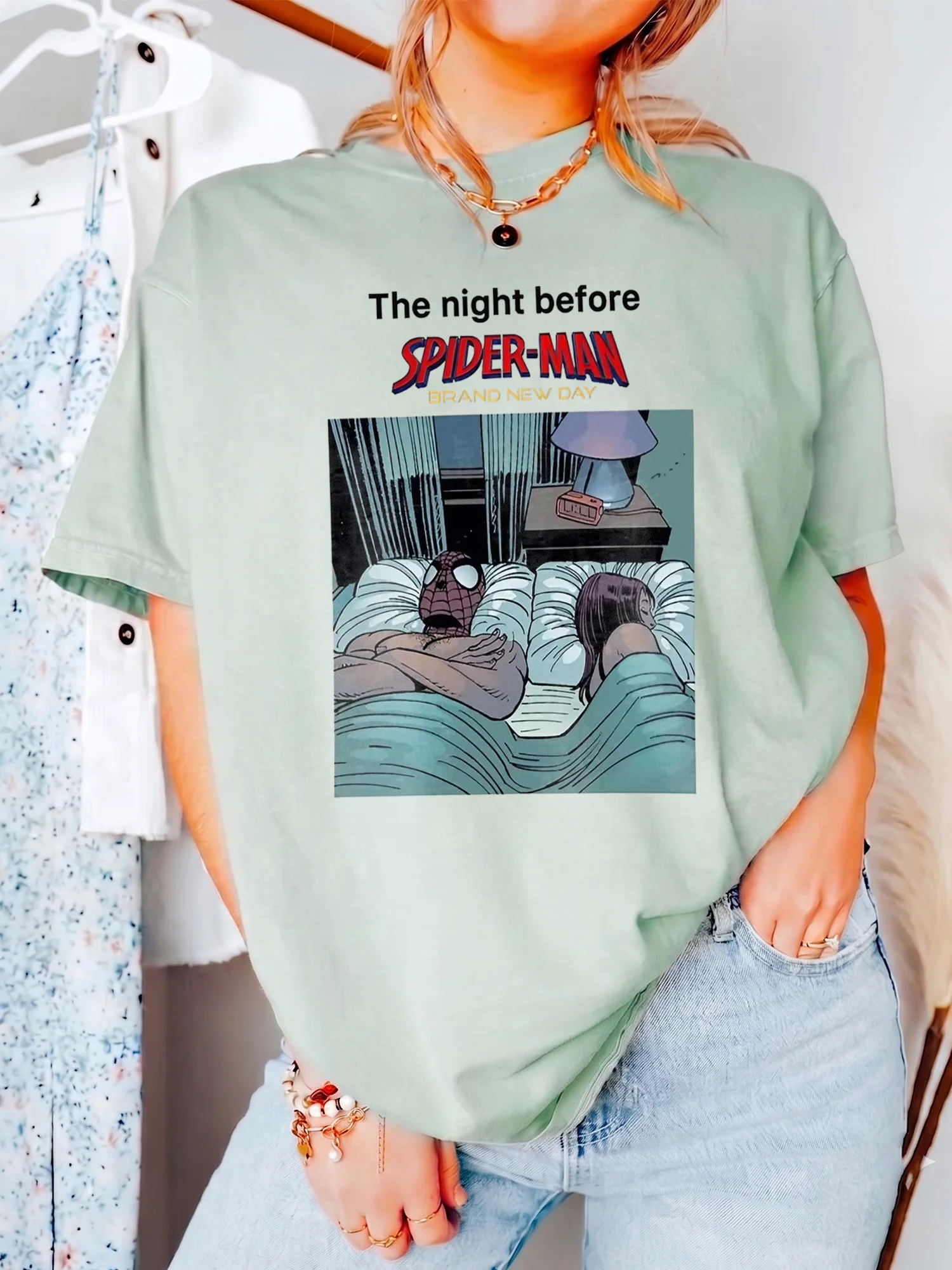 Spider-Man Brand New Day The Night Before Tee Retro Comic Premiere Shirt