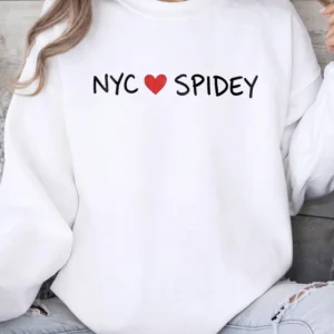 NYC Loves Spidey T-Shirt Spider-Man Fan Graphic Tee for Women