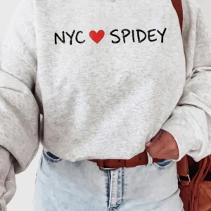 NYC Loves Spidey T-Shirt Spider-Man Fan Graphic Tee for Women