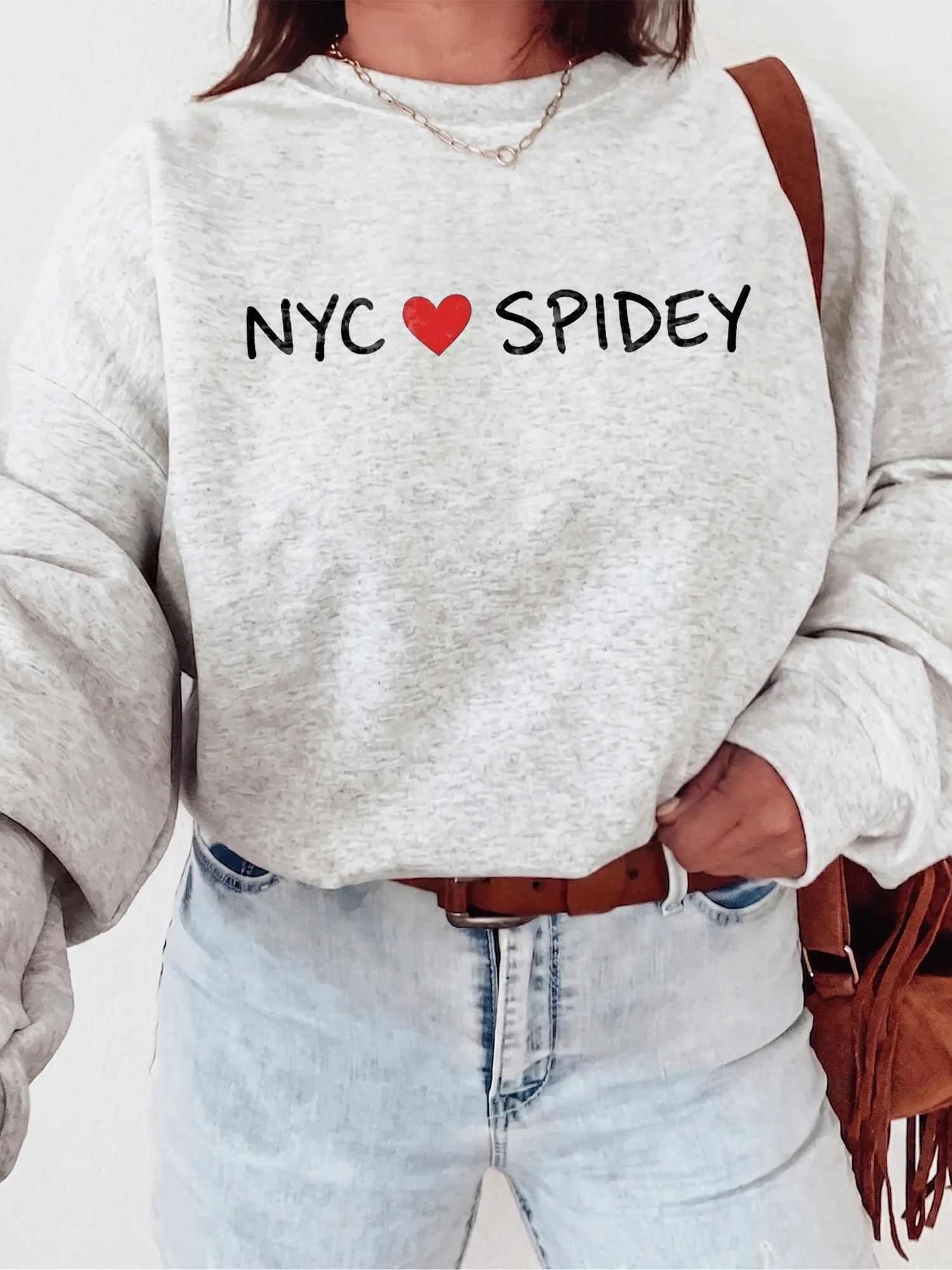 NYC Loves Spidey T-Shirt Spider-Man Fan Graphic Tee for Women