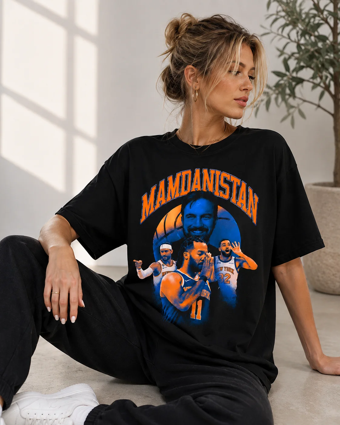 Mamdanistan New York Basketball Graphic Tee Jalen Brunson KAT Mikal Bridges Fan Gift