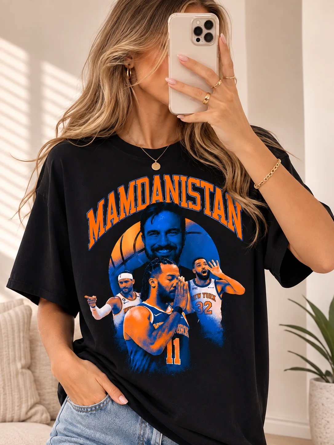 Mamdanistan New York Basketball Graphic Tee Jalen Brunson KAT Mikal Bridges Fan Gift