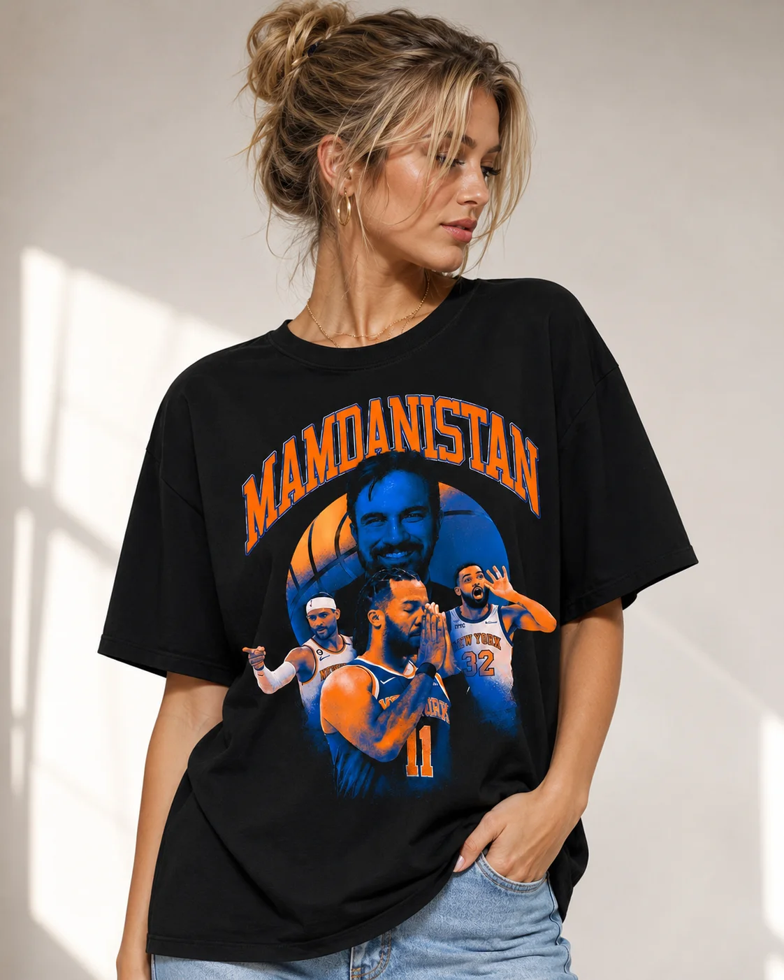 Mamdanistan New York Basketball Graphic Tee Jalen Brunson KAT Mikal Bridges Fan Gift