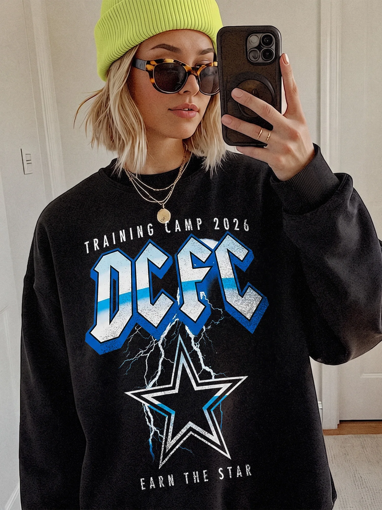 DCFC Training Camp 2026 Earn The Star Sweatshirt for Dallas Football Fans