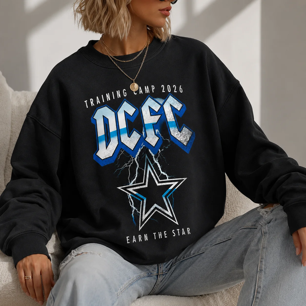 DCFC Training Camp 2026 Earn The Star Sweatshirt for Dallas Football Fans