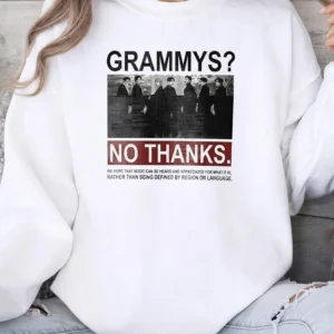 Grammys No Thanks Music Statement Graphic Sweatshirt for BTS Fans