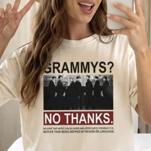 Grammys No Thanks Music Statement Graphic Sweatshirt for BTS Fans