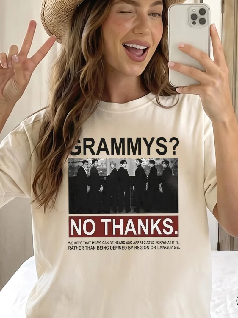 Grammys No Thanks Music Statement Graphic Sweatshirt for BTS Fans