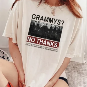 Grammys No Thanks Music Statement Graphic Sweatshirt for BTS Fans