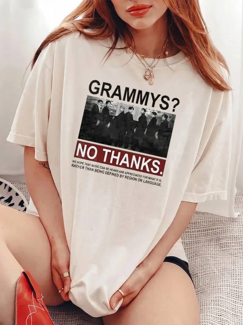 Grammys No Thanks Music Statement Graphic Sweatshirt for BTS Fans