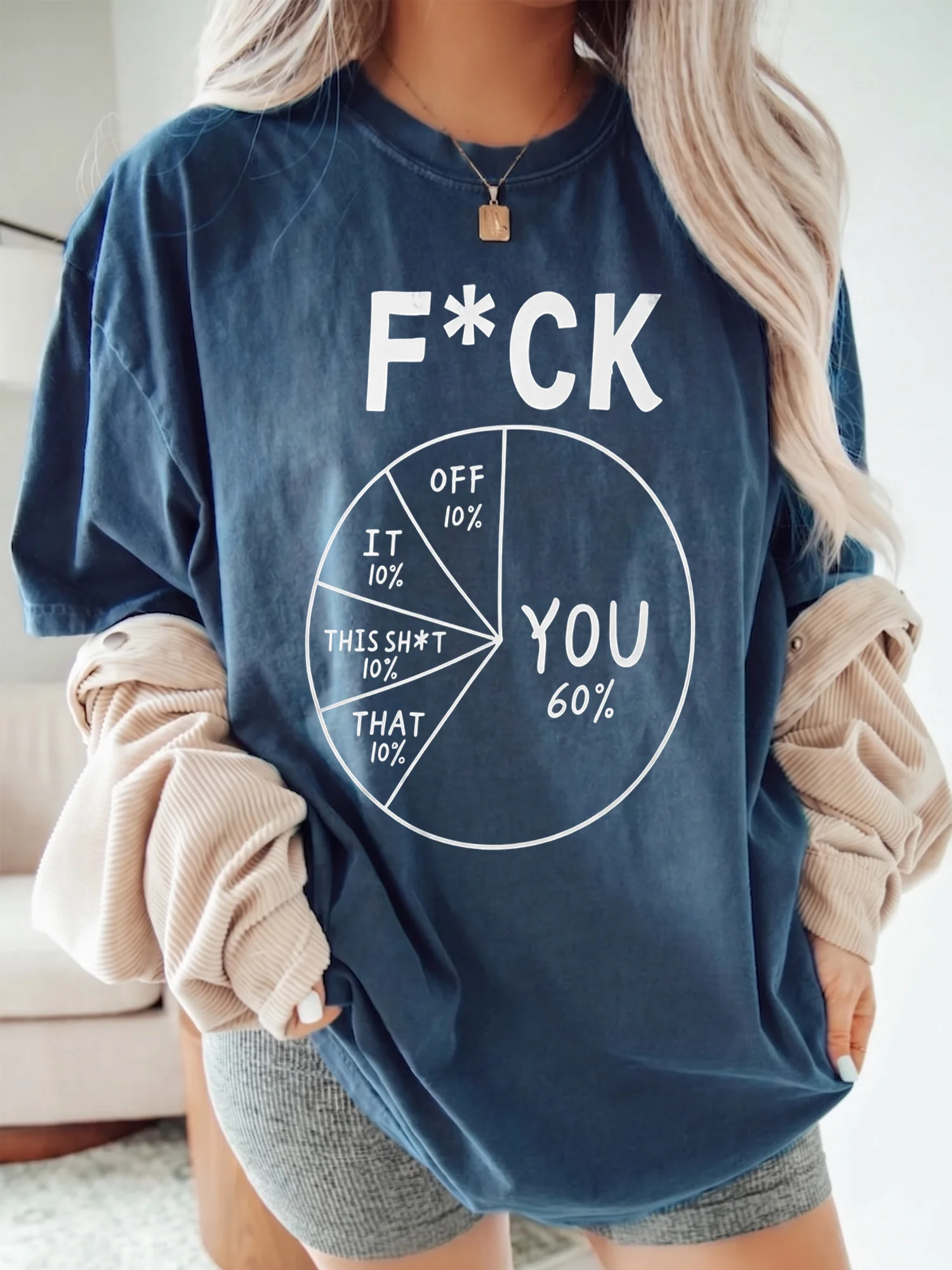 F*ck Off Pie Chart Sarcastic Tee Adult Humor Funny Graphic Shirt