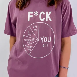 F*ck Off Pie Chart Sarcastic Tee Adult Humor Funny Graphic Shirt