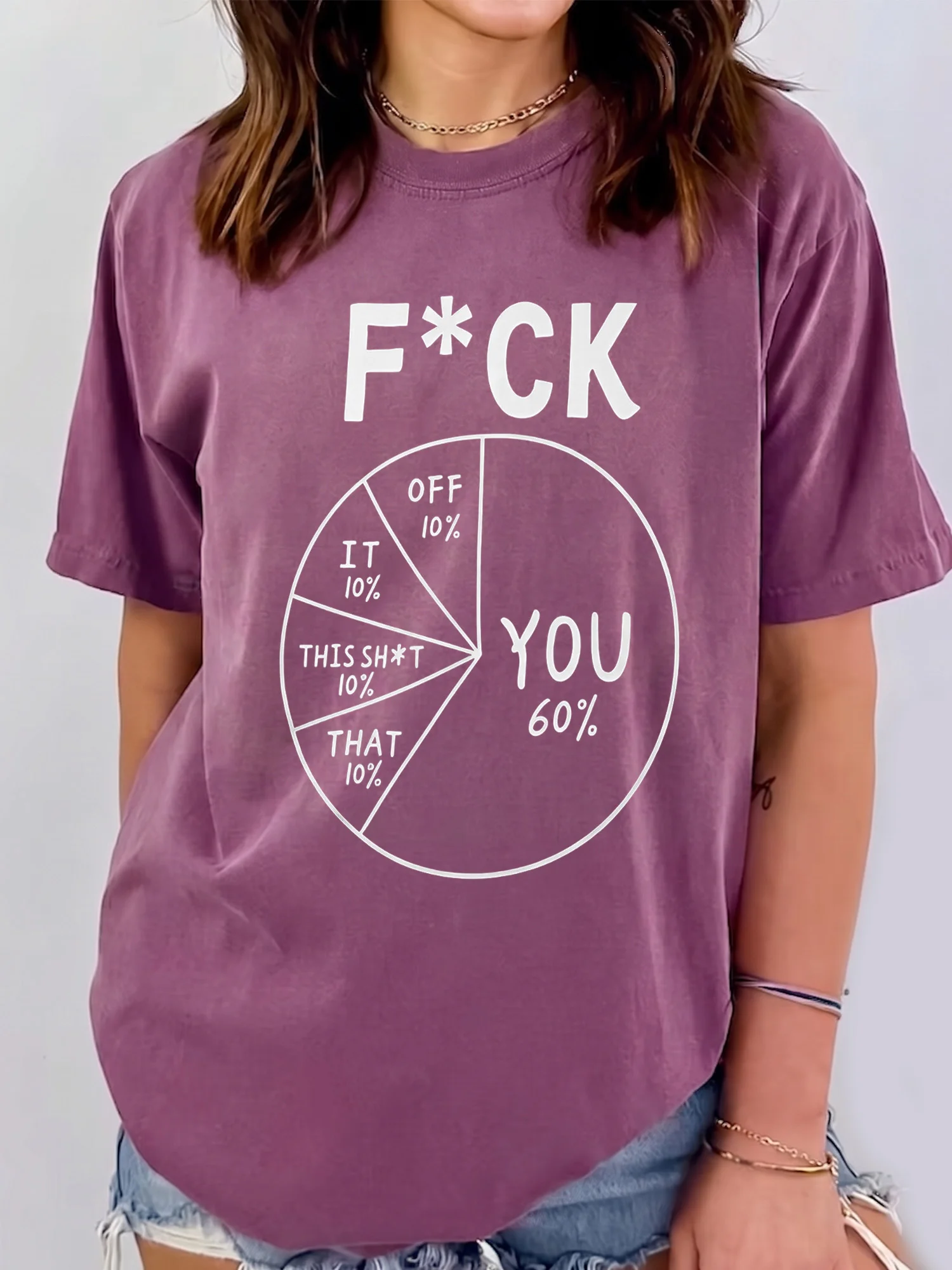 F*ck Off Pie Chart Sarcastic Tee Adult Humor Funny Graphic Shirt