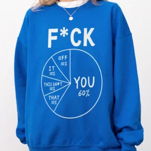 F*ck Off Pie Chart Sarcastic Tee Adult Humor Funny Graphic Shirt