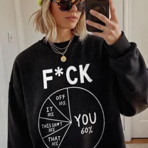 F*ck Off Pie Chart Sarcastic Tee Adult Humor Funny Graphic Shirt