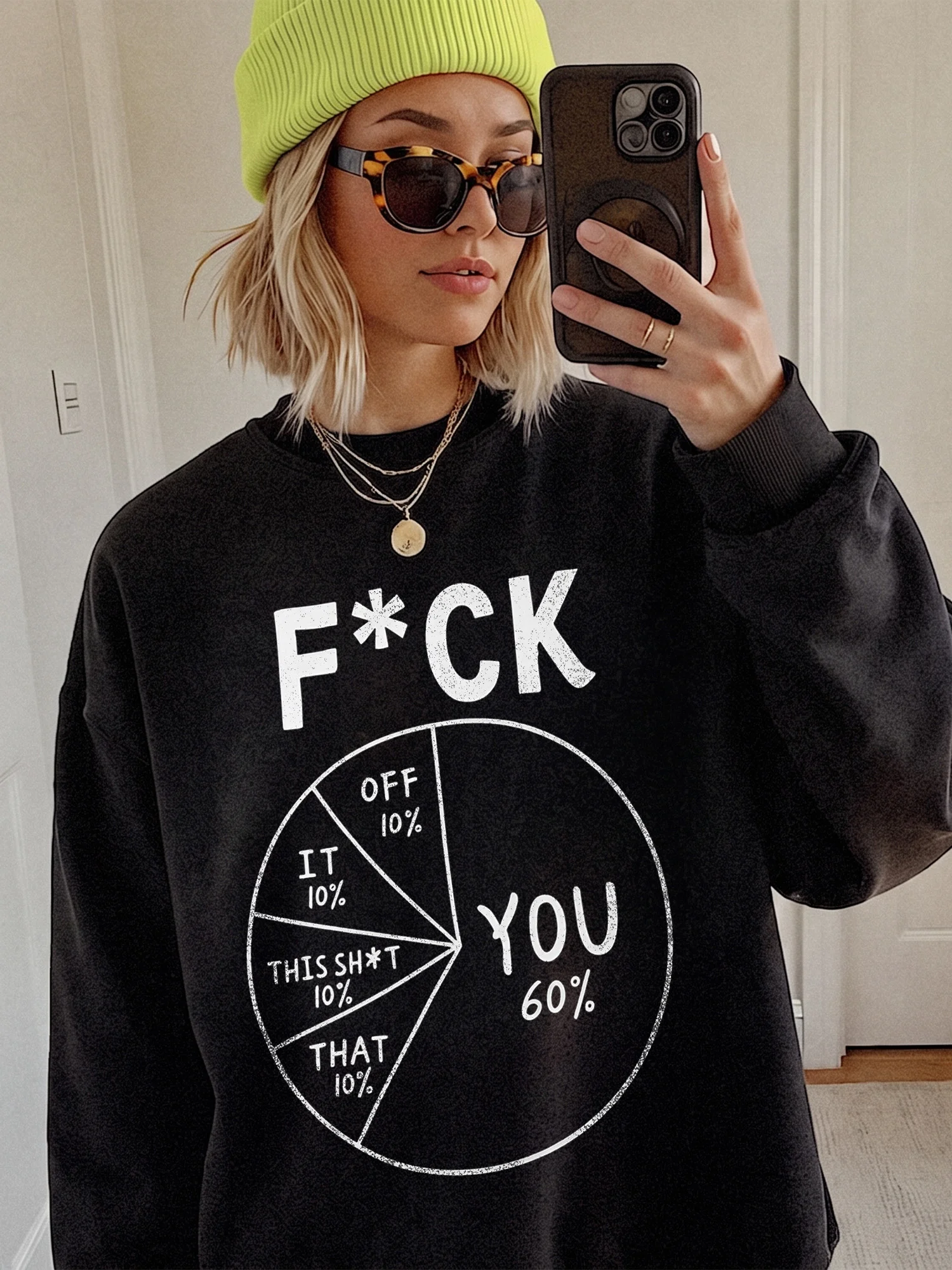 F*ck Off Pie Chart Sarcastic Tee Adult Humor Funny Graphic Shirt