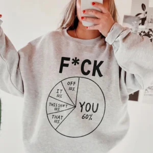 F*ck Off Pie Chart Sarcastic Tee Adult Humor Funny Graphic Shirt