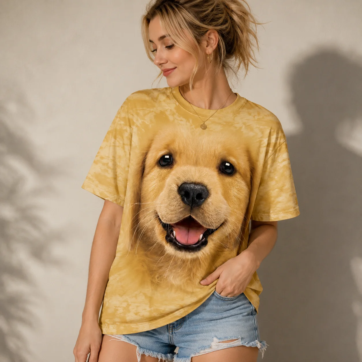 Golden Retriever Puppy Face Tie-Dye Tee Cute Dog Lover Gift