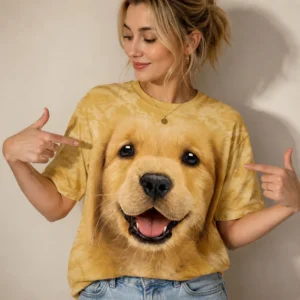 Golden Retriever Puppy Face Tie-Dye Tee Cute Dog Lover Gift