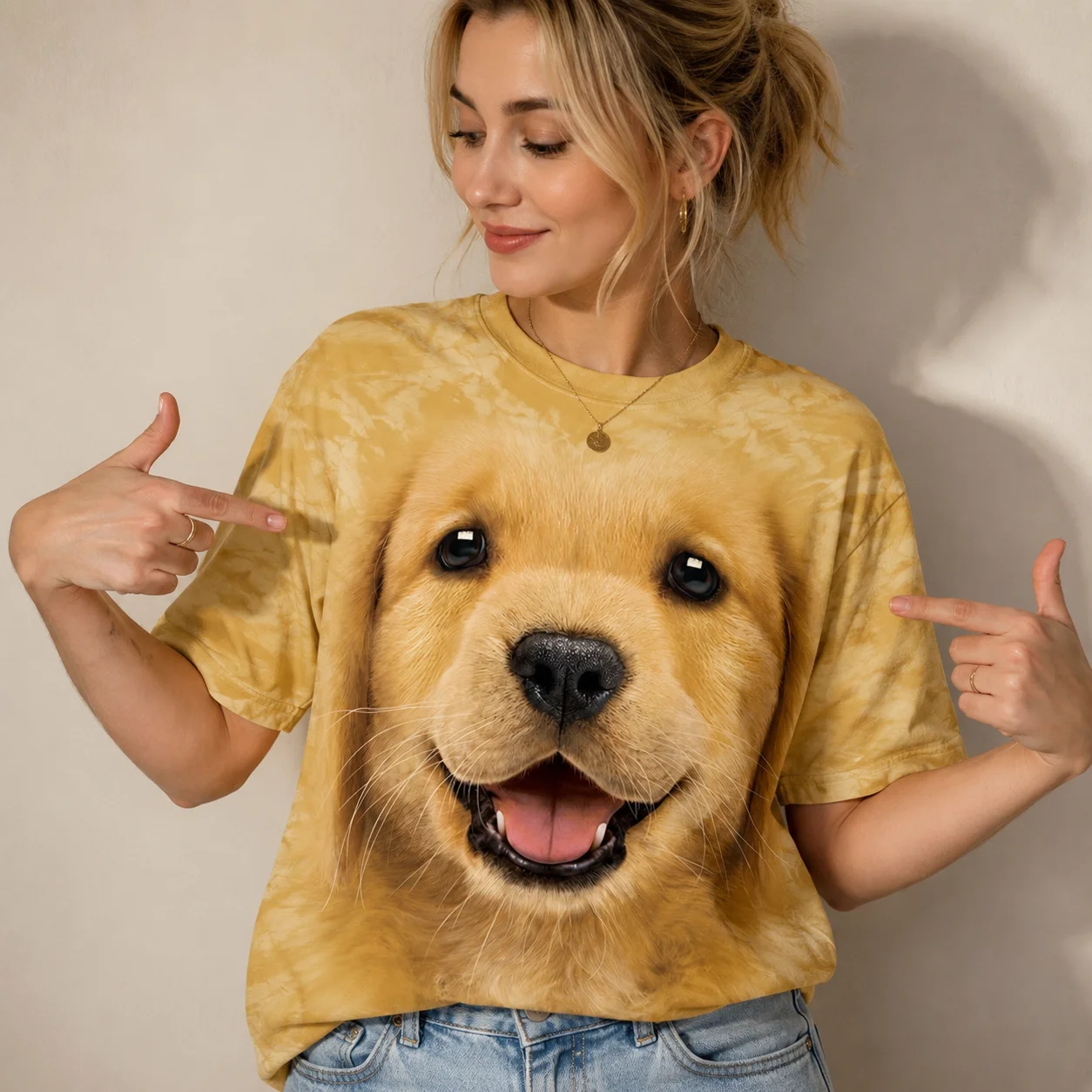Golden Retriever Puppy Face Tie-Dye Tee Cute Dog Lover Gift