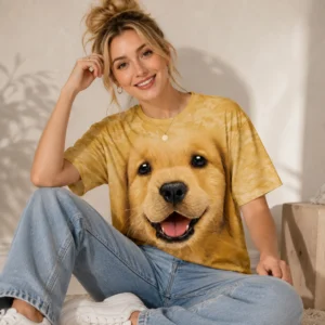 Golden Retriever Puppy Face Tie-Dye Tee Cute Dog Lover Gift