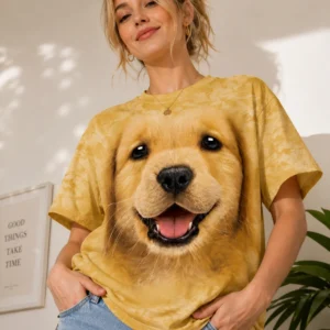 Golden Retriever Puppy Face Tie-Dye Tee Cute Dog Lover Gift