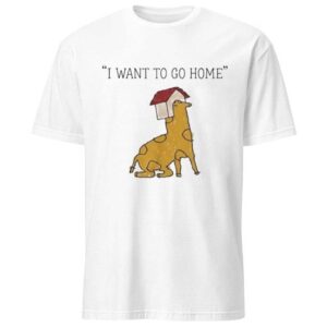 I Want To Go Home Introvert Humor Tee Quirky Dog Meme Graphic Shirt