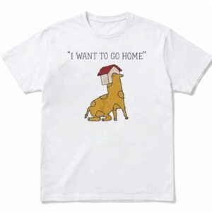 I Want To Go Home Introvert Humor Tee Quirky Dog Meme Graphic Shirt