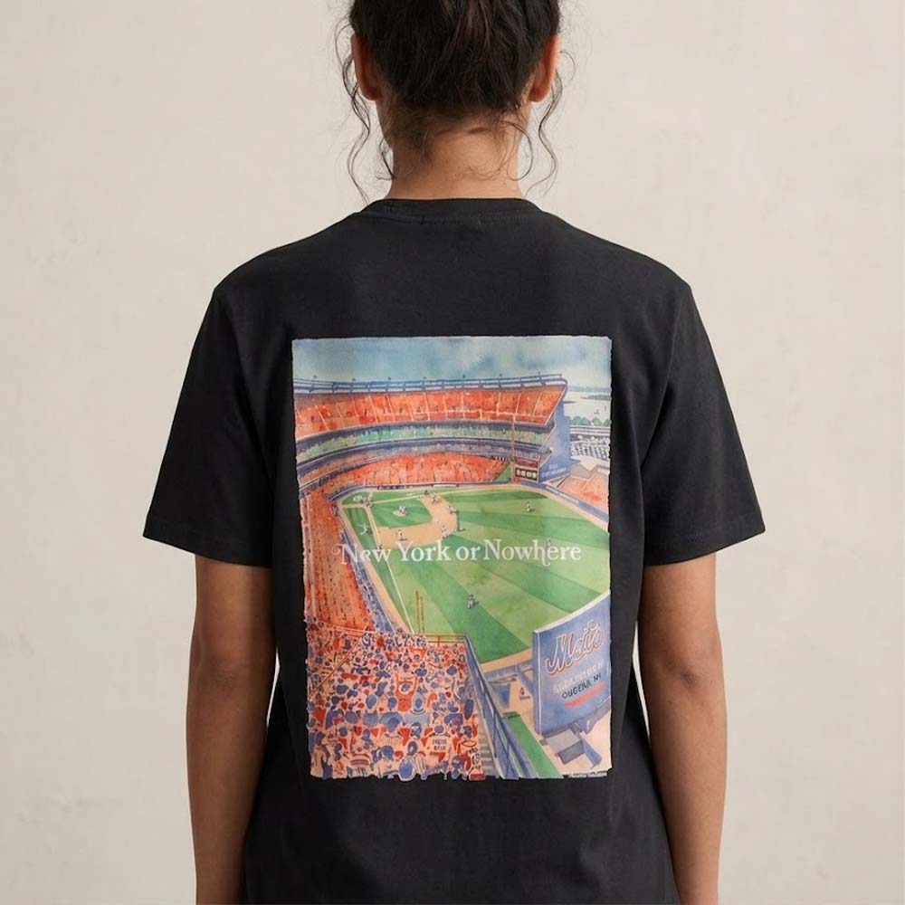 New York Or Nowhere Mets Shea Stadium Queens NY Tee Vintage Baseball Shirt