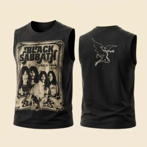 Black Sabbath World Tour 1978 Sleeveless Tee Vintage Heavy Metal Rock Shirt