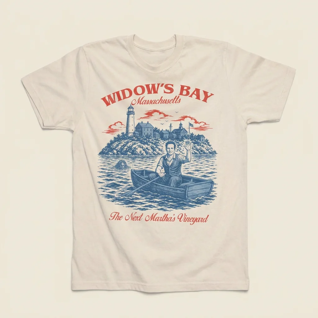 Widow's Bay Massachusetts Vintage Travel Shirt, The Next Martha's Vineyard Parody Graphic Tee